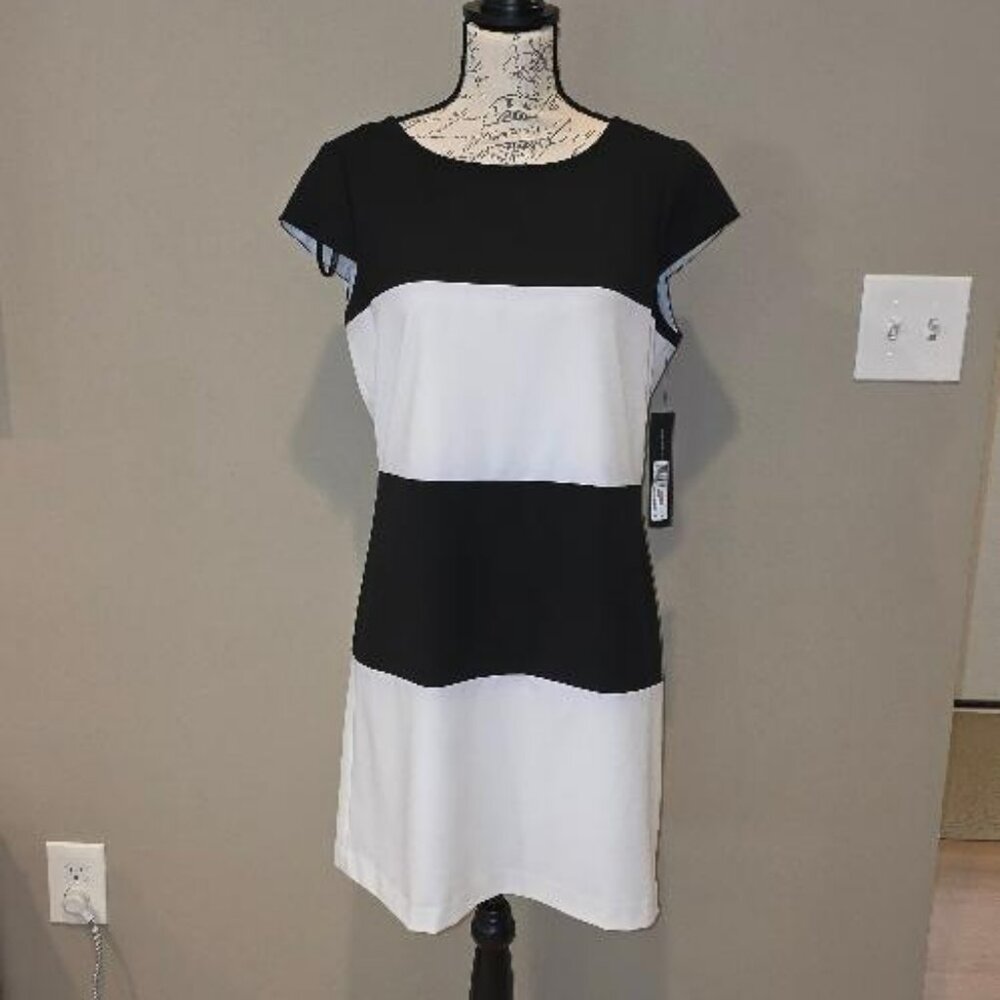 Andrew Mark New York Dress Black & White Size 10 (NEW - Tag On)